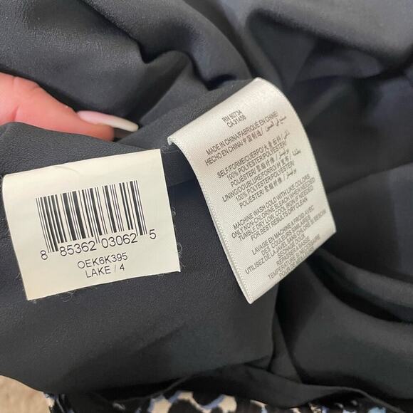 BCBG GENERATION Cheeta Print Cocktail mini Dress BLACK, blue, white SZ 4 in EUC - Picture 8 of 14